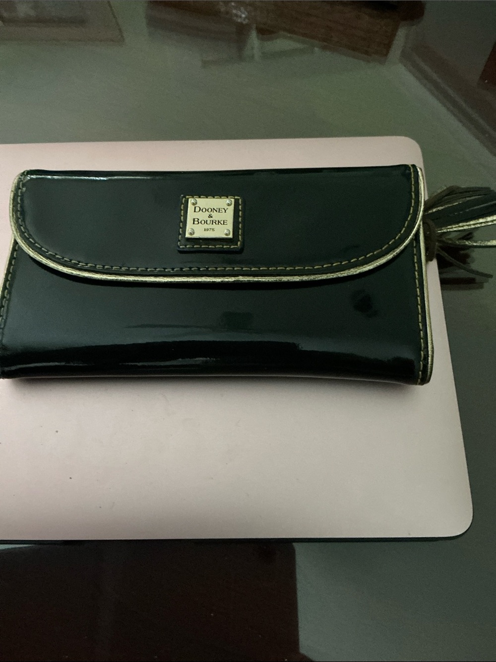 Dooney & Bourke Black Patent Leather Wristlet Wallet